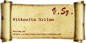Vitkovits Szilas névjegykártya